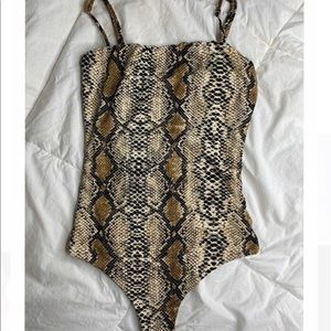 Spaghetti Strap Snake Print Bodysuit